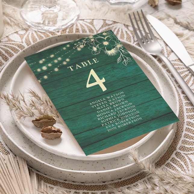 Rustic Emerald Green Wedding Seating Chart (Creator Uploaded)
