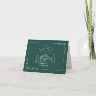Rustic Emerald Mountain Wedding Thank You Card
