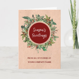 Rustic Employee Christmas Holiday Card