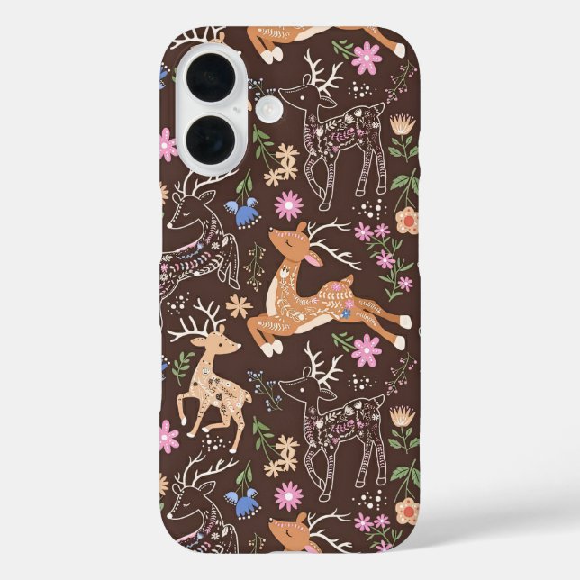 Rustic Enchanted Deer and Botanicals Case-Mate iPhone Case (Back)