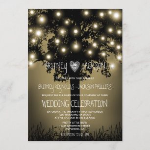 Rustic Enchanted Oak Tree Wedding Invitations