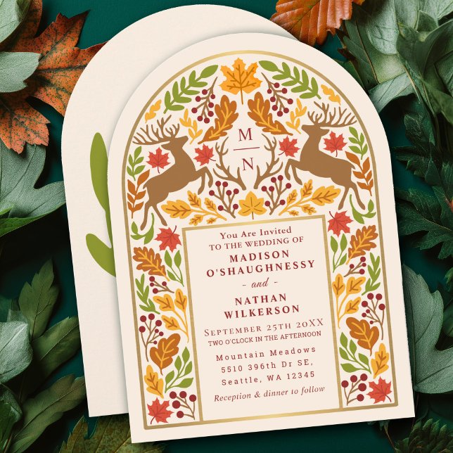 Rustic Enchanted Woodland Deer Arch Wedding Invitation (Creator Uploaded)