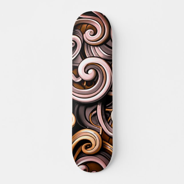 Rustic Energy Swirls  Skateboard (Front)