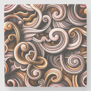 Rustic Energy Swirls Stone Coaster