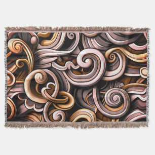 Rustic Energy Swirls Throw Blanket