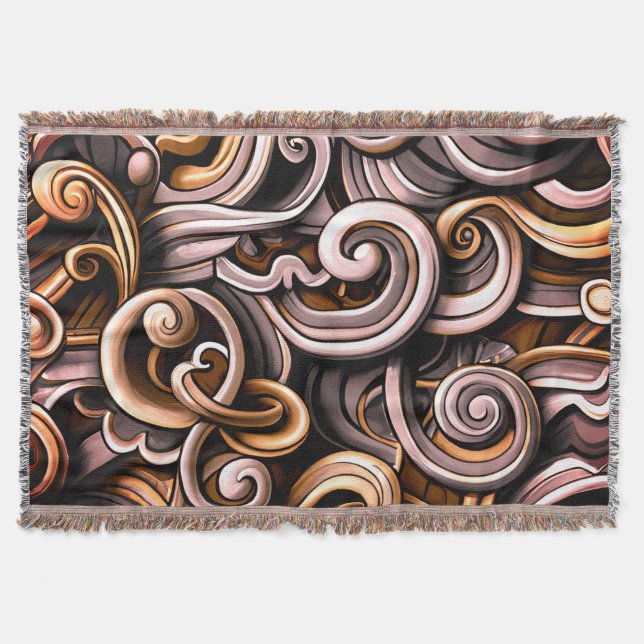 Rustic Energy Swirls  Throw Blanket (Front)