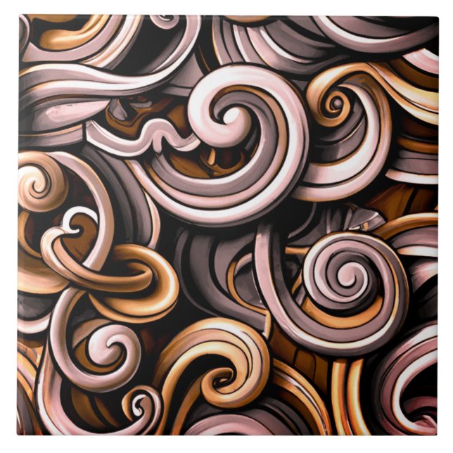 Rustic Energy Swirls  Tile (Front)