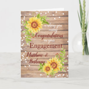 Rustic Engagement Congratulations Floral Card
