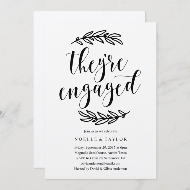Rustic Engagement Party Dinner Invitation (Front/Back)