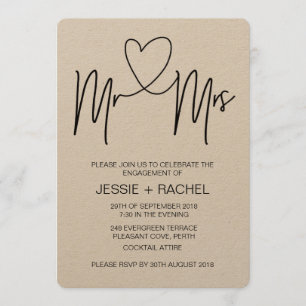Rustic Engagement Party Invitation Future Mr & Mrs