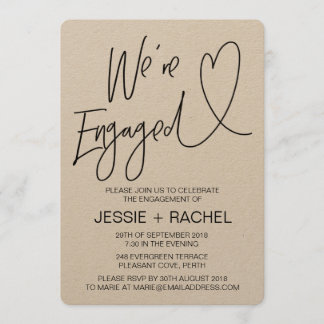 Rustic Engagement Party Invitation We're Engaged