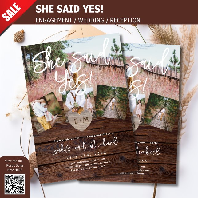 RUSTIC ENGAGEMENT PARTY SAVE DATES PHOTO CARDS     (Creator Uploaded)