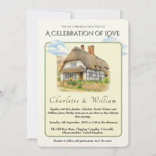 Rustic English Countryside  Cottagecore Wedding   Invitation