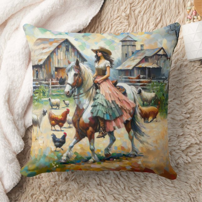 Rustic Equestrian Elegance Pillow (Blanket)