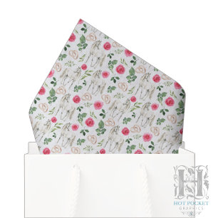 Rustic Equestrian Floral Pink Tissue Paper
