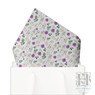 Rustic Equestrian Floral Purple Tissue Paper