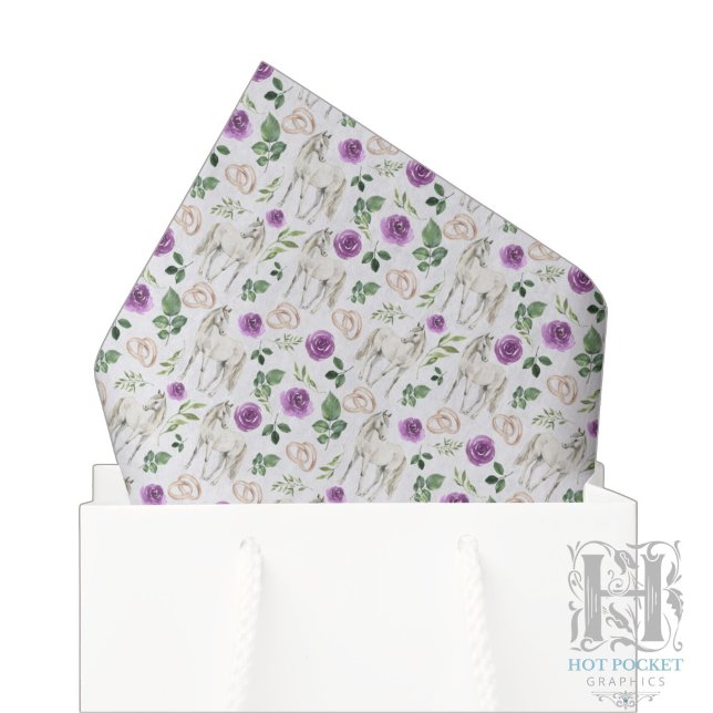 Rustic Equestrian Floral Purple Tissue Paper (Creator Uploaded)