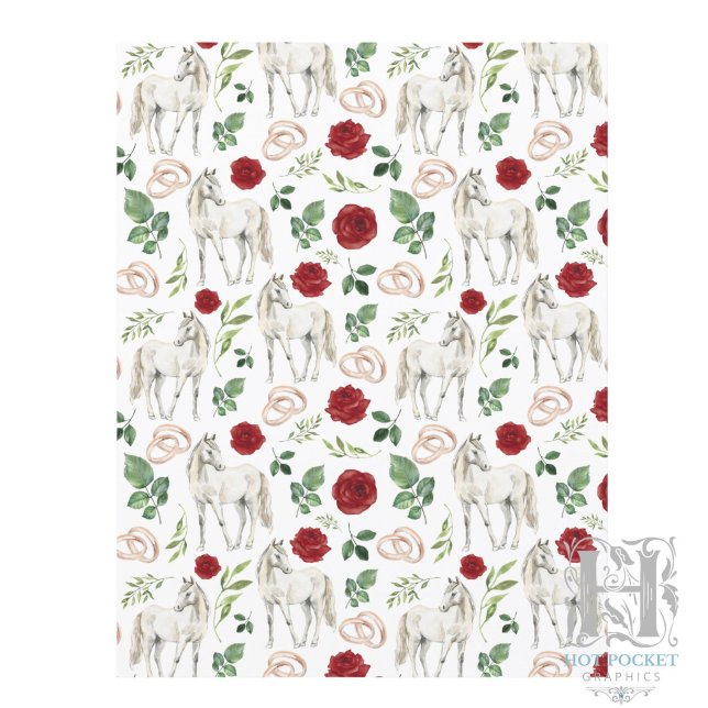 Rustic Equestrian Floral Red Scrapbook Paper (Creator Uploaded)