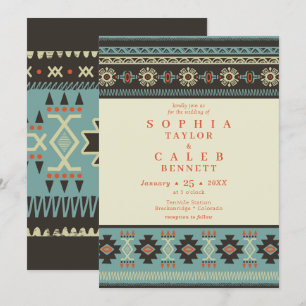 Rustic Ethnic Tribal Winter Wedding Invitation