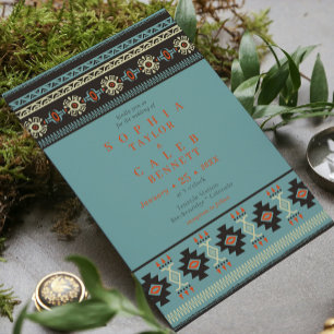 Rustic Ethnic Tribal Winter Wedding Invitation