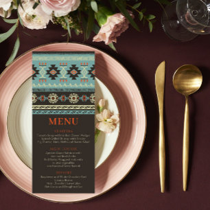 Rustic Ethnic Tribal Winter Wedding Menu