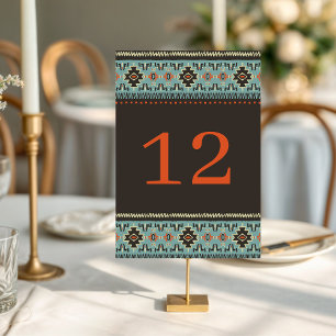 Rustic Ethnic Tribal Winter Wedding Table Number
