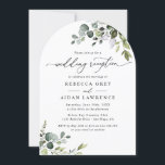 Rustic Eucalyptus Arch Greenery Wedding Reception Invitation<br><div class="desc">This elegant collection features mixed watercolor greenery leaves paired with a classy serif & delicate sans font in black,  with a monogram on the back. Matching items available.</div>