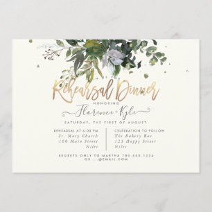 Rustic Eucalyptus, Blue Gum Rehearsal Dinner Invitation