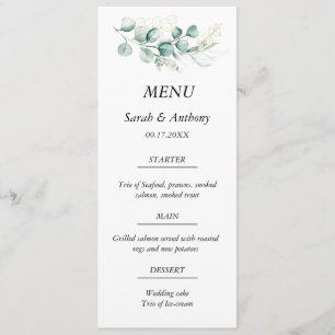Rustic Eucalyptus Boho Greenery Wedding Food Menu