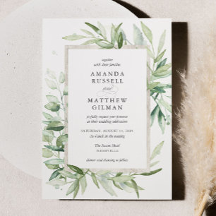 Rustic Eucalyptus Botanical Greenery Wedding Invitation