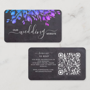 Rustic Eucalyptus Botanical QR Code Wedding RSVP Business Card