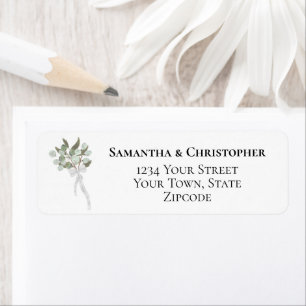 Rustic Eucalyptus Bouquet Wedding Return Address