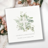 Rustic Eucalyptus Fern Foliage Cross Christening 