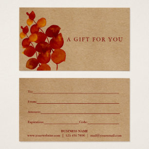 Rustic Eucalyptus Floral Gift Certificate