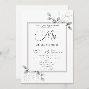 Rustic Eucalyptus Frame Future Mrs. Bridal Shower Invitation