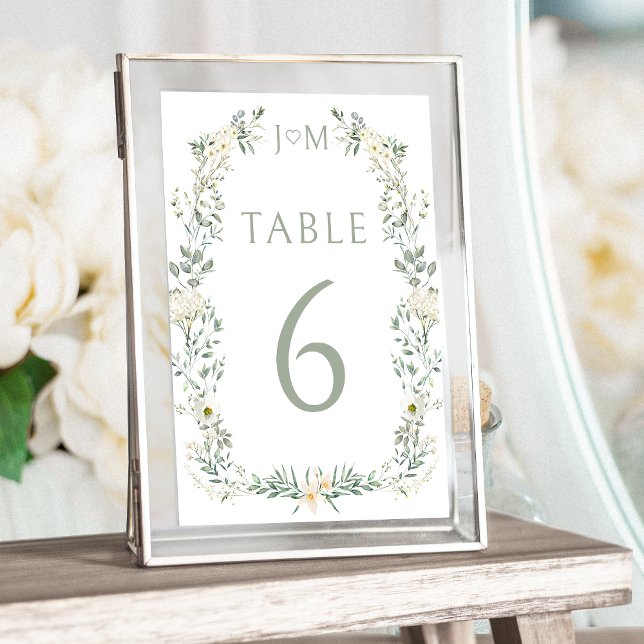 Rustic eucalyptus garden wedding table numbers (Creator Uploaded)
