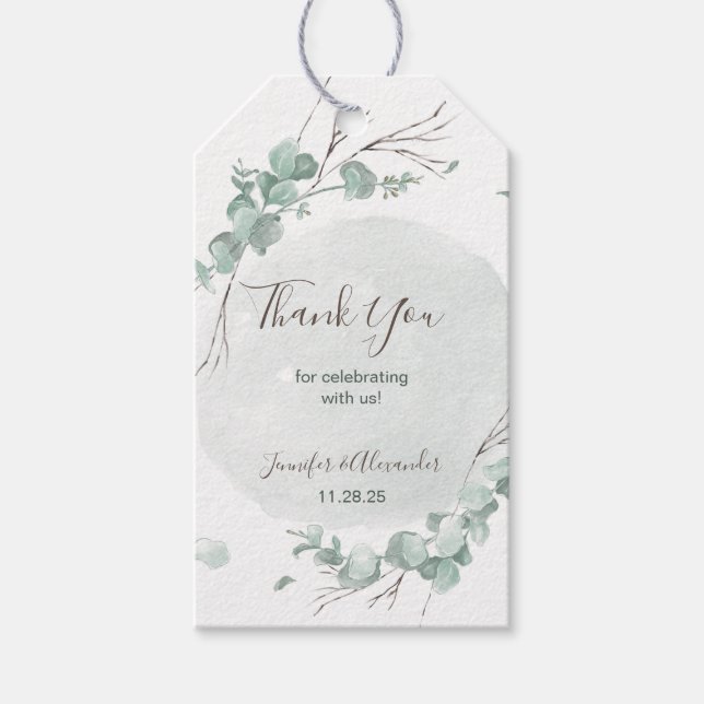 Rustic Eucalyptus Gift Tags (Front)