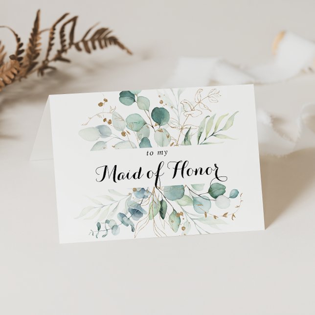 Rustic Eucalyptus Gold Bridal Party Thank You (Creator Uploaded)