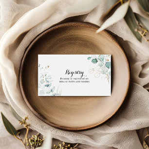 Rustic Eucalyptus Gold Wedding Gift Registry Enclosure Card