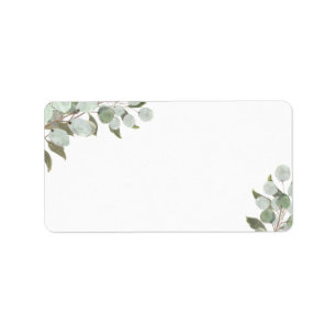 Rustic Eucalyptus & Greenery Blank Wedding Address Label