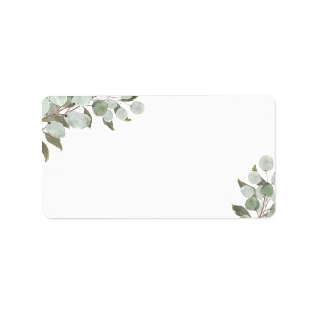 Rustic Eucalyptus & Greenery Blank Wedding Address Label (Front)