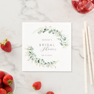 Rustic eucalyptus greenery boho Bridal Shower Napkin