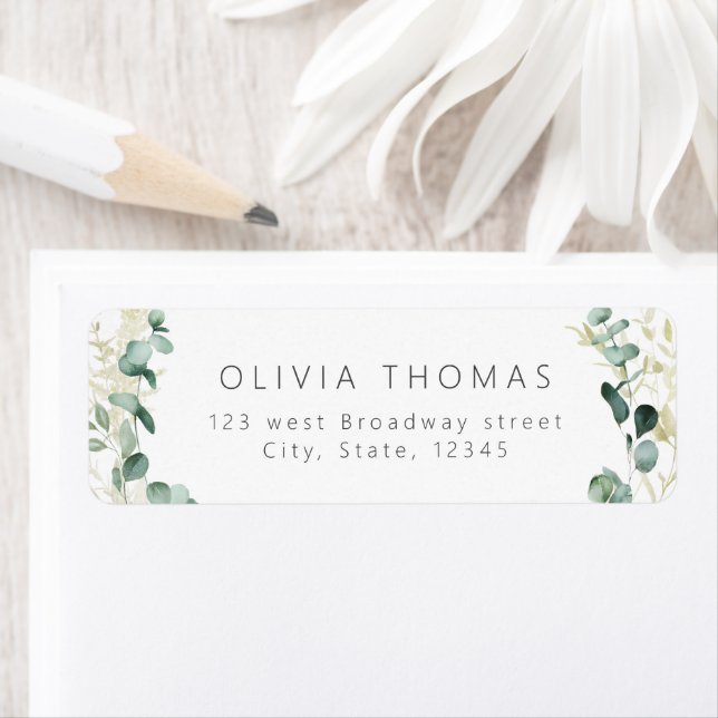 Rustic eucalyptus greenery boho return address (Insitu)