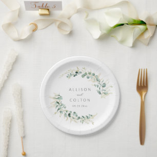 Rustic eucalyptus greenery boho wedding  paper plate