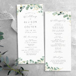 Rustic eucalyptus greenery boho wedding program programme<br><div class="desc">Rustic wedding programs feature watercolor eucalyptus botanical greenery and modern chic script and font,  elegant and romantic,  great for modern rustic wedding,  botanical garden wedding and boho country wedding.
See all the matching pieces in collection</div>