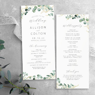 Rustic eucalyptus greenery boho wedding program programme