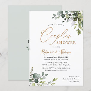 Rustic Eucalyptus Greenery Couples Shower Invitation