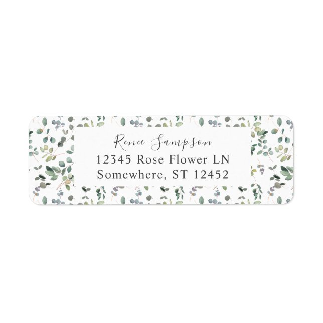 Rustic Eucalyptus Greenery Duo 2 Return Address (Front)
