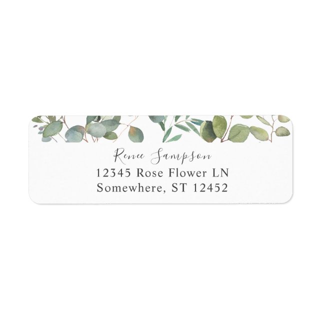 Rustic Eucalyptus Greenery Duo 4 Return Address  (Front)