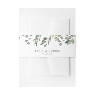 Rustic Eucalyptus Greenery Duo Invitation Belly Band